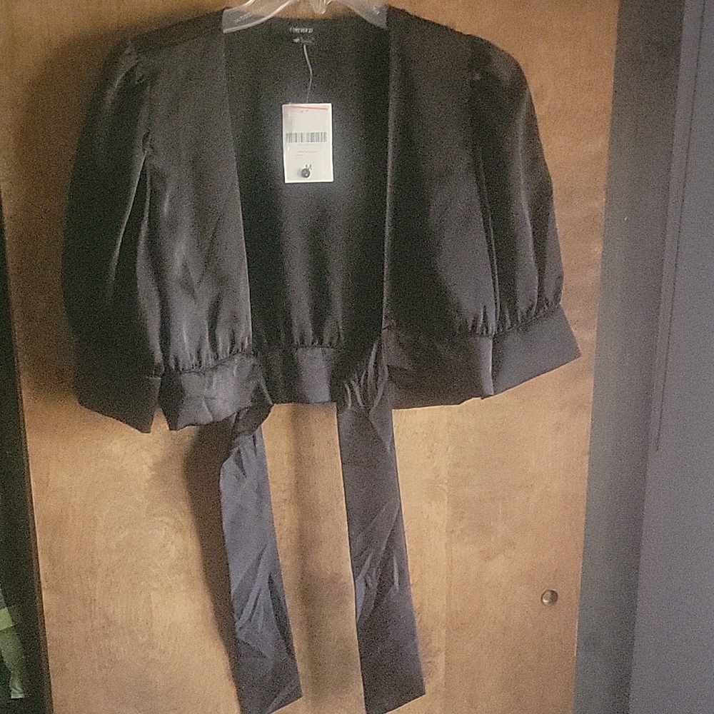 Black Puff Sleeve Jacket